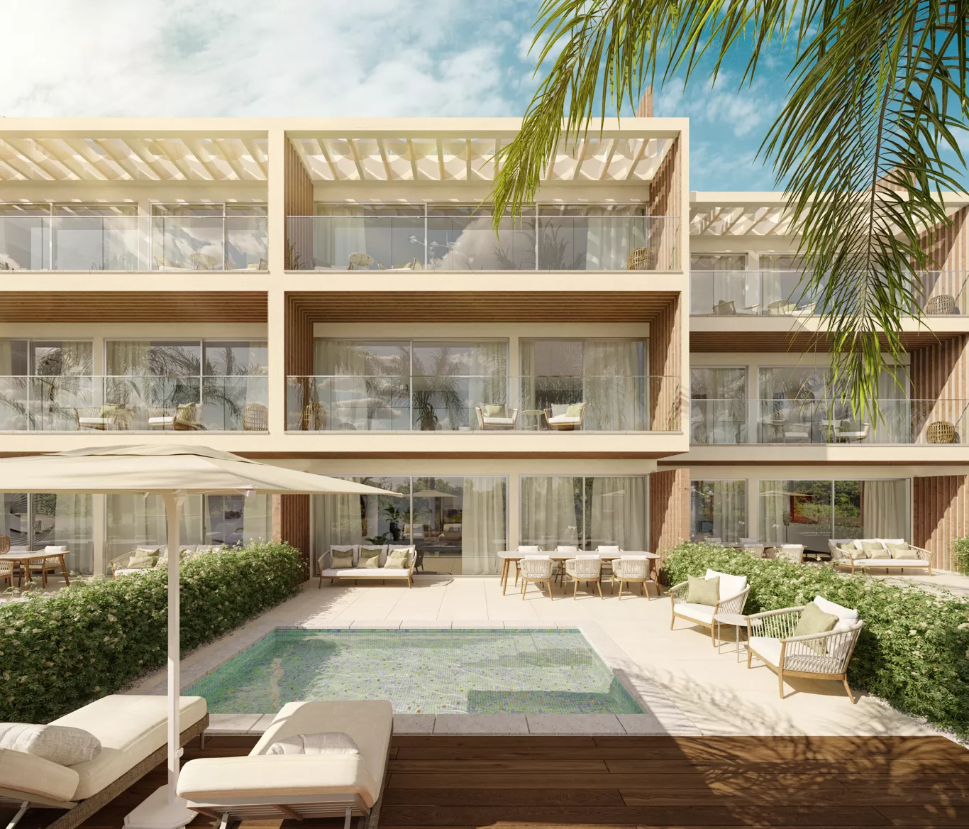 The V Residences — arquitetura, piscina e terraços em Vale do Lobo